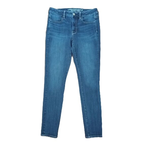 American Eagle Hi-Rise Jegging 4 Women's Jrs Solid 360 Super Stretch Jeans - Picture 1 of 5